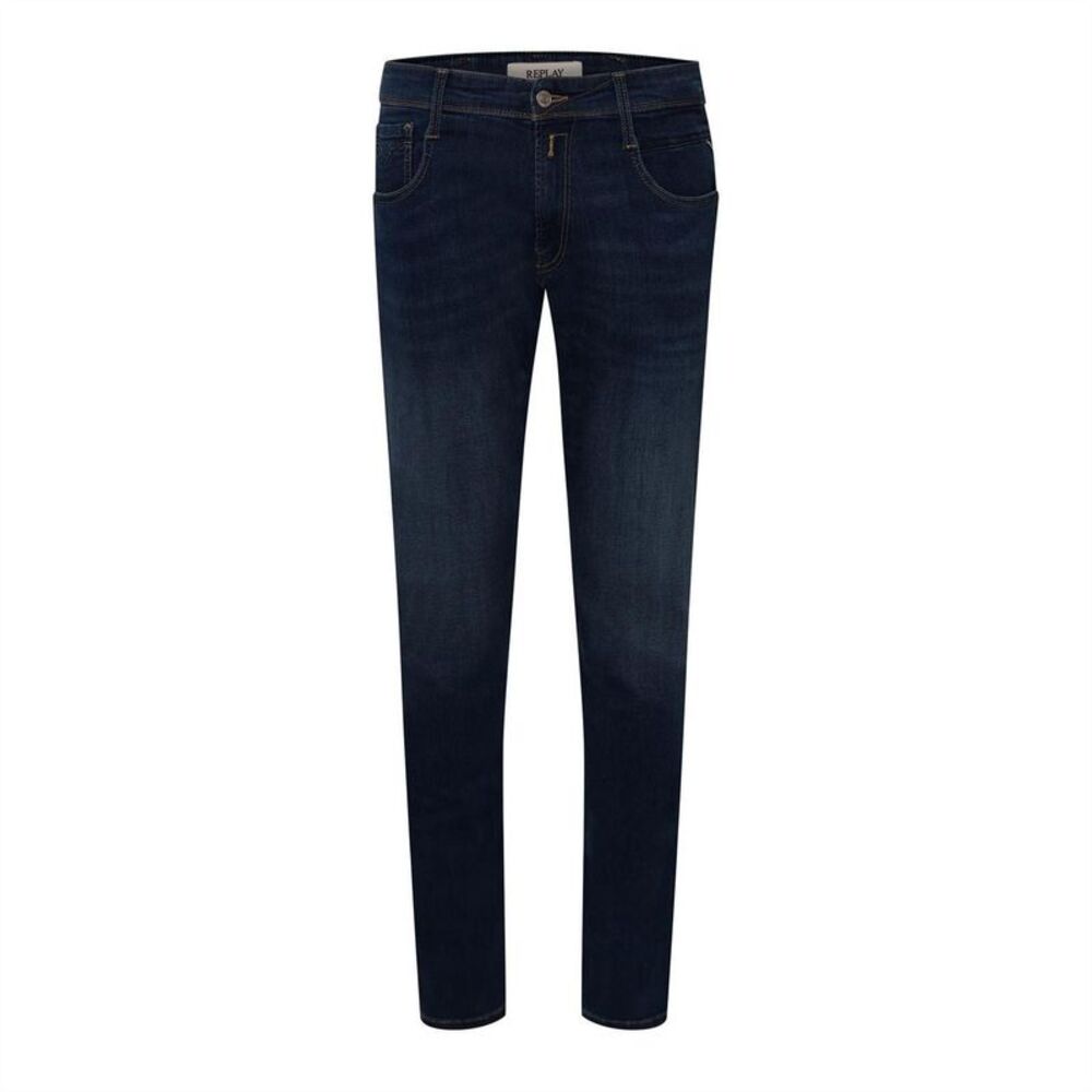 Replay Mens Anbass Logo Slim Jeans / Blue